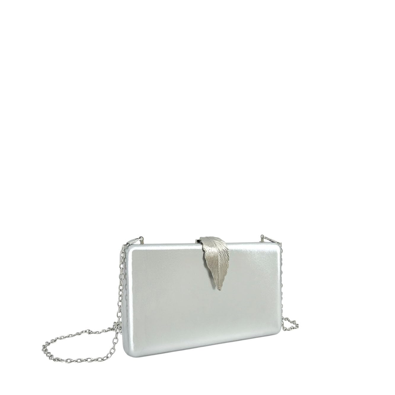 MODELISA - Bolso Clutch De Mano Elegante Con Cadena De Hombro Hoja Fiesta Boda Evento Para Mujer