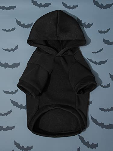 Qwinee Skeleton Print Pet Hoodie Cat Dog Hooded Sweatshirt Cold Weather Coats Warm Pet Clothes For Small Medium Dogs Cats Puppy Kitten Black Large #TOP3