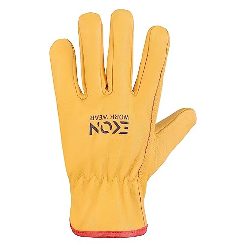 EKON Safety Work Gloves Unisex Leather Working, Lorry Driving, Truckers Gloves, Yard, Gardening - Image 2