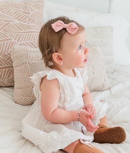 Image of Cherished Moments Children's First Communion 14K Gold-Plated Pink Cross Bracelet with Simulated Pearls For Girls Communion Gift