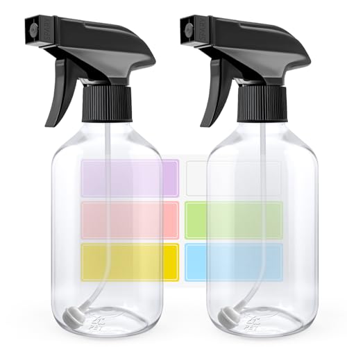 Caija-H 2-Pack /300mL-360° Spray Bottles with Adjustable Nozzle — Empty Plastic Bottles Spray Bottles for Plants,Gardening, Cleaning, Hairdressing Essential Oil Air Freshening Mist Spray Bottle