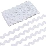 GORGECRAFT 11 Yards 10mm/0.4“ Polyester Rick Rack Trim Wave Bending Fringe Trimming Ribbon Polypropylene Fiber Ribbons Apparel Accessories Decoration for DIY Crafts (White)