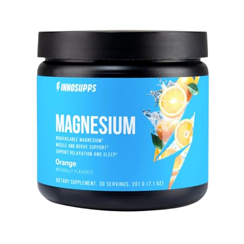 Image of InnoSupps Magnesium Powder - Dual-Action Mineral Mix with Magnesium Bisglycinate & Carbonate - Promotes Stress Relief, Hydration, and Recovery (Orange, 30 Servings)