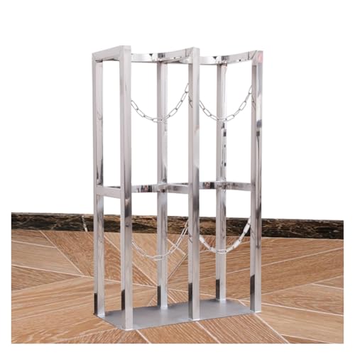 MZZKFC 304 Stainless Steel Gas Cylinder Fixed Rack with Protective Chain, Gas Cylinder Organizer Shelf Rust-Proof, Cylinder Bracket for School/Labs/Factory(25.6x11.8x39.4 in/65x30x100cm)