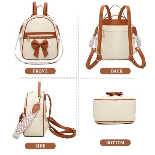 I IHAYNER Girls Mini Backpack Cute Bowknot Leather Backpack for Girls Designer Small Shoulder Bag Fashion Handbag for Women Black4