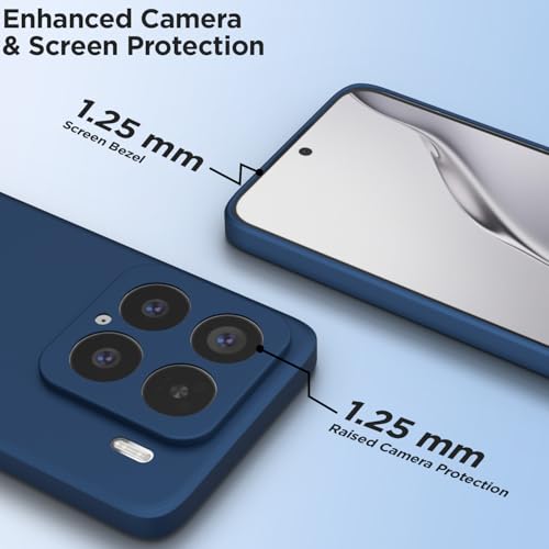 Image of Outlouders Back Cover for Xiaomi 15 | Camera Protection | Durable Soft Matte Silicone Bumper Case (Blue)
