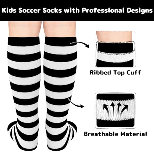 Image of Olreco 1 Pack Toddler Kids Youth Soccer Socks Girls Boys Baseball Socks Youth Knee High Softball Football Accessories Cotton