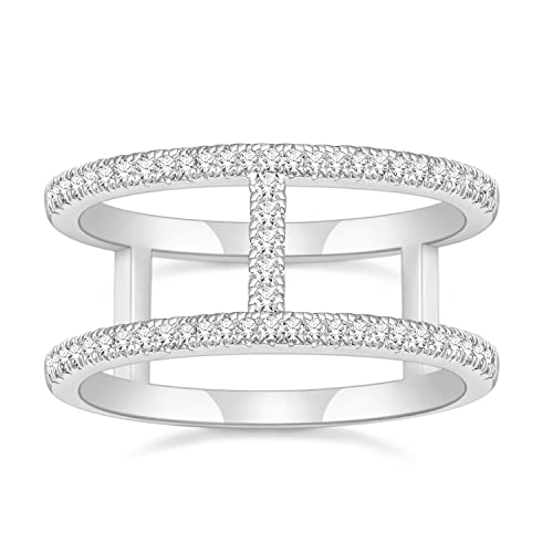 SHINYSO Wedding Bands for Women Half Cubic Zirconia Eternity Engagement Rings Gold/Silver/Rose Gold Size 4-10