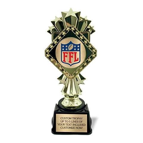 9" Fantasy Football Trophy Customizable 2024 - Engraved Plate Included - Champion Trophies for Winner FFL Champion - Customize Your Championship Award Now! Cover
