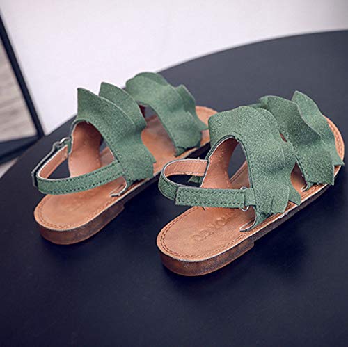 White Sandals For Girls Rubber Ruffle Shoes Non-Slip Toddler Girls Baby Sandals Sandals Kids Baby Shoes (Green, 10.5-1 Years)2