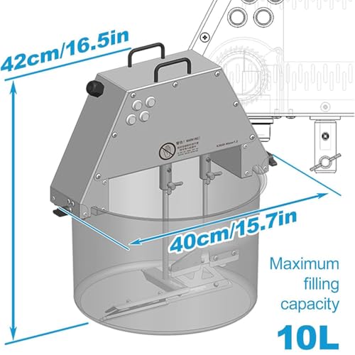 Genérico Commercial Electric Stirrer Pot 10L Stainless Steel Jam Mixer con Doble pádel de Abanico de luz para llenar de Salsa Cocina 110V
