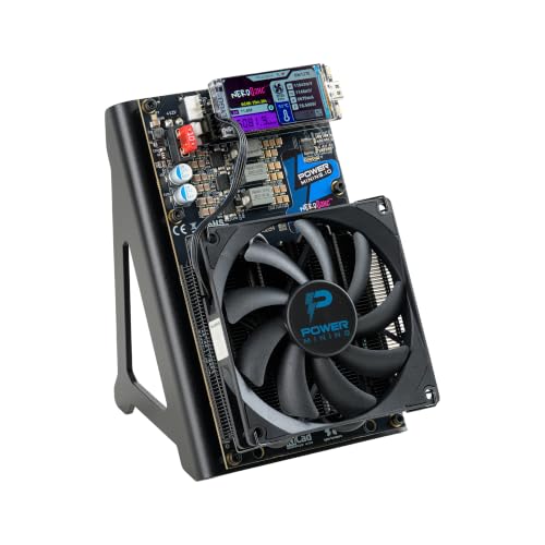 NerdQaxe++ Silent Bitcoin Miner 6 TH/s @ 100W | 4 BM1370 ASIC Chips | Wi-Fi | AxeOS Open-Source | Includes 12.4V 10A Power Supply & Metal Stand