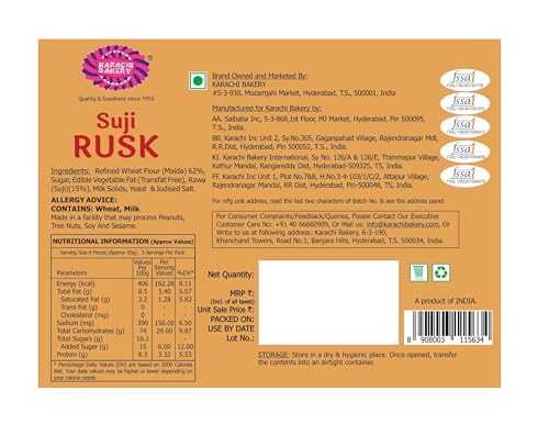 Image of Karachi Bakery Suji Rusk, 250g