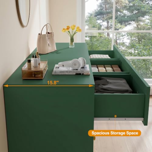 RoyalCraft 7 Drawer Dresser for Bedroom, Green Wood Chest of Drawers - Image 4