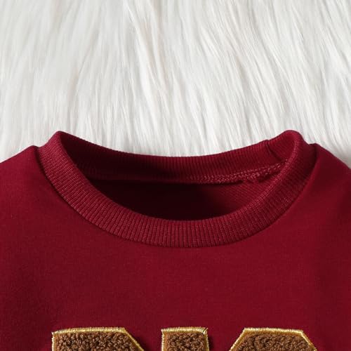 Moletom com capuz bordado com letras de inverno para meninas pequenas, gola redonda, blusa de manga