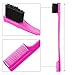 BBTO 10 Pcs Edge Brush 2-in-1 Double Sided Hair Edges Brushes and Combs Combo Pack, Smooth Grooming and Edge Control (Rose and Black)