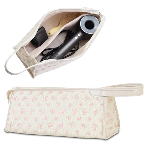 GISMTR Estojo de viagem acolchoado compatível com Dyson Airwrap & Shark Flexstyle, bolsa de armazenamento floral de algodão para secador de cabelo e acessórios Dyson, organizador portátil bonito com