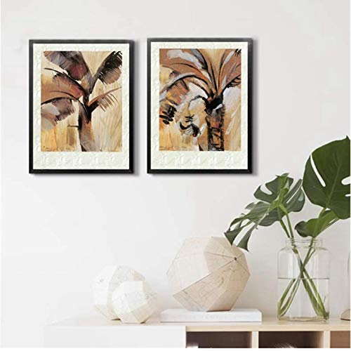 Toile Décoration Tropicale Palmier, Impression Fine Art Vintage 50x70