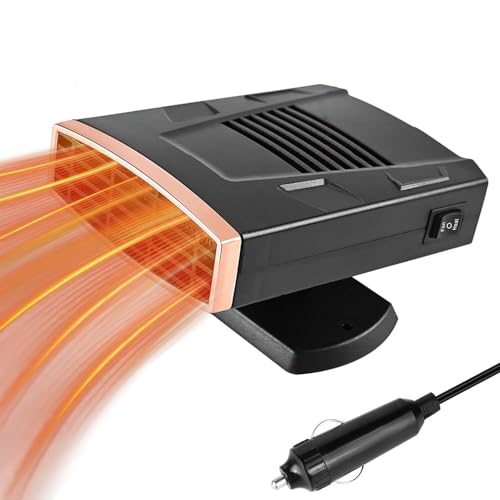 Chuankefanxing 12V 200W tragbare Autoheizung, 2-in-1 Autoheizung zum Heizen und Kühlen, Autoheizung und Defroster mit Zigarettenanzünder-Stecker,...