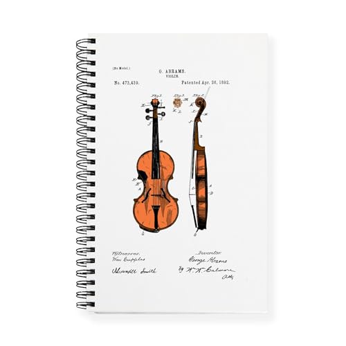 CafePress Fiddle (Full) Patent Spiral Bound Journal Notebook, Personal Diary, Graph