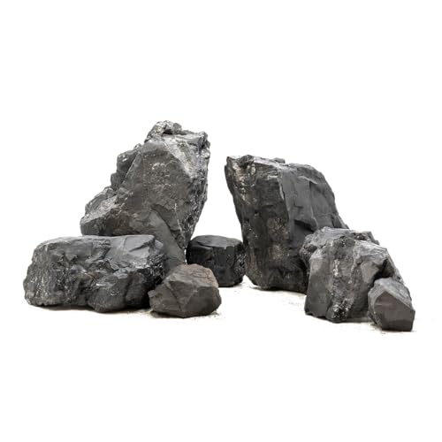 Unocho Aquarium Felsen Steine 2,25kg Natural Rocks für Aquarien Aquascaping Landschaftsgestaltung Modellbecken Dekoration Vivarium Paludarium Miniatur& Feengarten(7-15cm 4Stück)