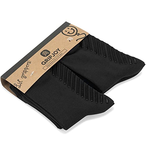 Gripjoy 幼児用ソックス グリッパー付き 滑り止め付き 子供用 安定性を向上 快適なコットン - 4足組, ブラック, 2-4Tの商品画像（Amazon）
