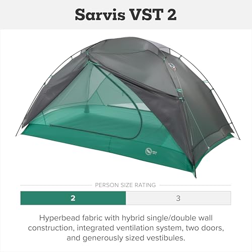 Carpa Big Agnes Sarvis VST para mochilero 3 estaciones ultraligera impermeable miniatura 2
