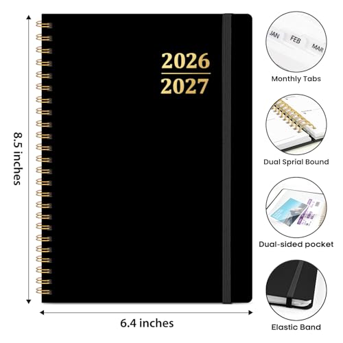 Academic Planner 2026-2027, Weekly and Monthly Calendar Planner Book, July 2026 – June 2027, Hardcover Organizer with Tabs, Perfect for Teachers, Students, Women & Men, A5 (6.4" x 8.5") - Black - Image 5