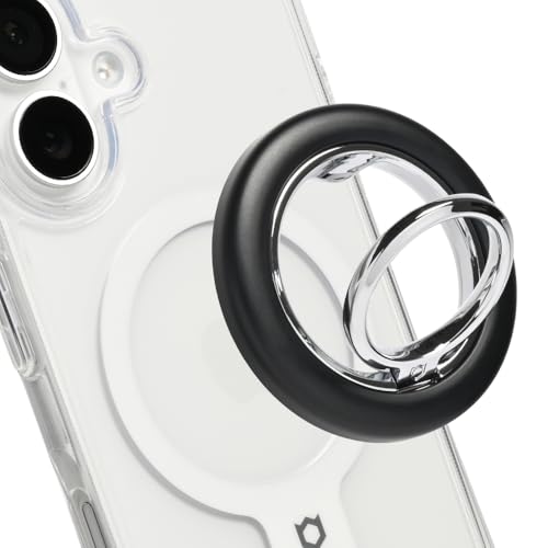 iFace MagSynq Ring Holder スマホリング MagSafe対応 (ローテートタイプ/ブラック)【 マグセーフ マグネット式 リング 360度回転 角度調整可能 スリム スマホスタンド機能 落下防止 iphone アイフェイス 】