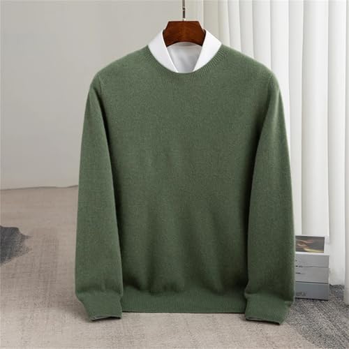 Men’S Wool Round Neck Pullover Sweater Casual Long Sleeve Loose Fit Knit Jumper Tops4