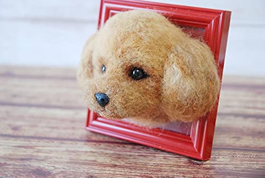 羊毛フェルト　ハンドメイド　スマイルプードルちゃん♡17センチプードルちゃん 2体注文専用】【受注製作】♡羊毛フェルト トイプードル ミニ