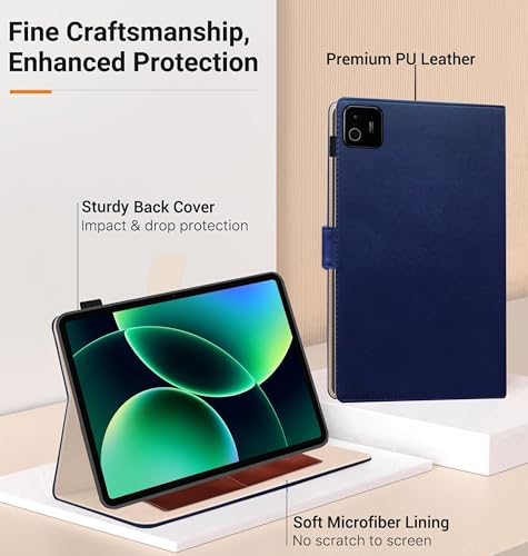 Image of TGK Flip Cover Case for Xiaomi Mi Pad 8 /8 Pro /Mi Pad 7 /7 Pro 11.2 inch Tablet with Stylus Holder (Blue)