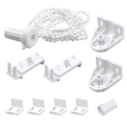 COCOCITY Kit de Reparación de Persianas de 17 mm, Roller Blind Sombra de Embrague Bracket Lado de La Polea, Cadena de Reparación Kit de Montaje Tratamientos de La Ventana