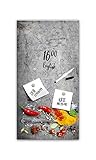  STYLER Memoboard Magnettafel Magnetpinnwand Magnetboard  Magnetwand zum Beschriften  Glas Küche Grau Gewürze Chilli Rot  Format 30x30 o. 30x60 cm (Spoon, L (30 x 60 cm))
