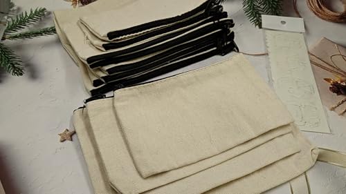 Furforstk stoffbeutel zum bemalen 12 Stück stofftaschen zum bemalen mit reißverschluss 4 Größen kosmetiktasche zum Malen, Sticken, Basteln, für Kindergeburtstage