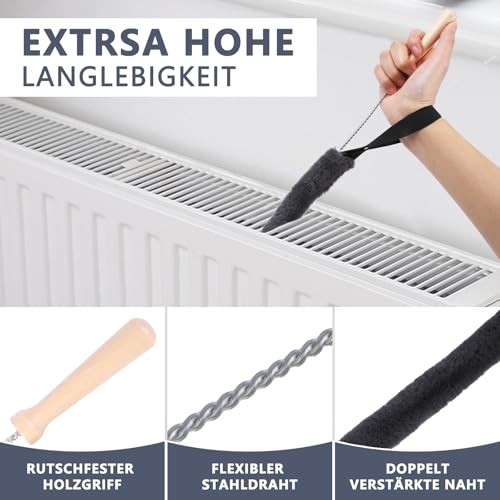 Heizkörper Reinigungsbürste - Heizungsbürste， Die ideale Vorbereitung für die Heizperiode，Heizkörper Reinigungsbürste verbessert Raumklima - Bürste für Heizungsreinigungsbürste Heizkosten sparen