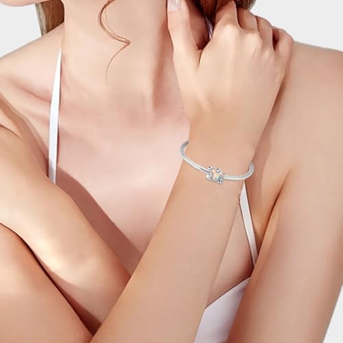 Image of S925 Sterling Silver Cartoon Anime Charms Pendant, Character Figures Dangle for Bracelet Necklace, Gifts for Mom Girlfriend Family, Valentine's Birthday Christmas Anniversary Jewelry