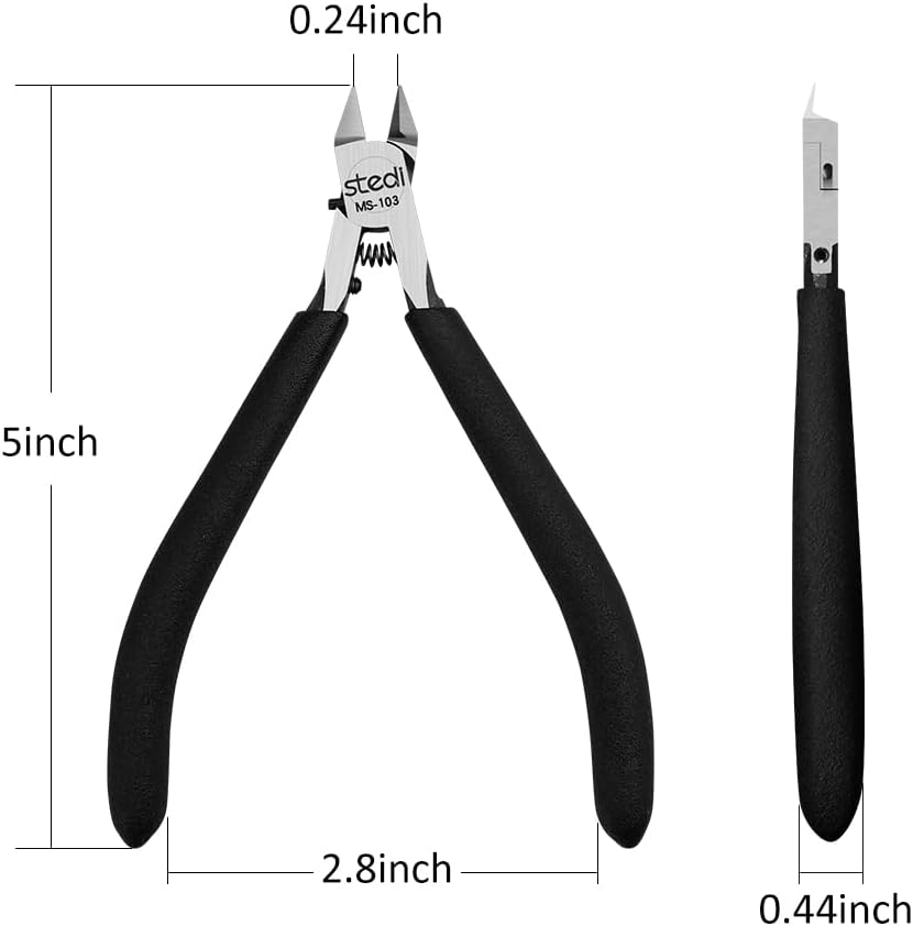 stedi 5-inch Model Nippers, with Ultra-thin Single-edge and Blade Case Plastic Model Tools for Gundam Repairing Plastic Model and Fixing, Black