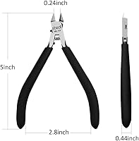 Vista 3 de stedi 5-inch Model Nippers, with Ultra-thin Single-edge and Blade Case Plastic Model Tools for Gundam Repairing Plastic Model and Fixing, Black