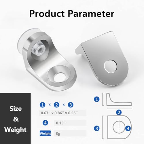 Image of 10 Pieces Heavy Duty Shelf Support, Mounting Brace Fixing Glass Wood Shelf Bracket, Shelf Pegs Shelf Brackets for Kitchen Cabinet Book Shelves, Round Bracket Pins
