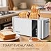 Aigostar 4 Slice Toaster Long Slot, Stainless Steel Toaster Extra Wide Slots, Digital Touch Control with LCD Display, 7 Browning Levels, Cancel Defrost Reheat Functions, 1400 Watts, Vigour 30O4F
