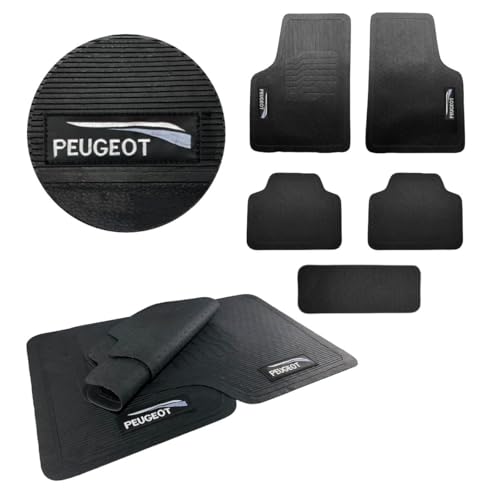 Jogo de Tapete Borracha Automotivo Universal Peugeot 206 207 208 307 308 2008 3008 5 Peças Bordado Com Logo