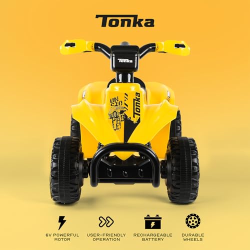 Image of Tonka - 6V Kids Ride-On ATV with Rechargeable Battery and Reverse Drive