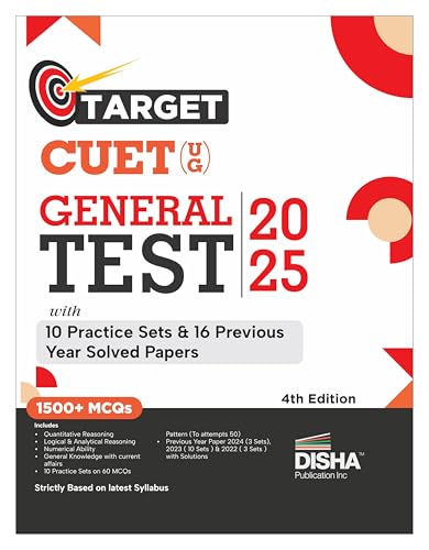 Target CUET (UG) General Test 2025 with 10 Practice Sets & 16 Pre...
