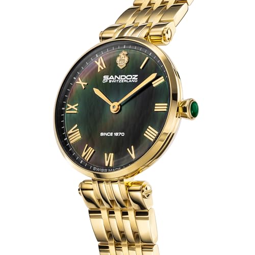 Image of Sandoz Orangerie Premium Quartz Black MOP Dial Swiss Made Watch for Women - SZWLG0001702