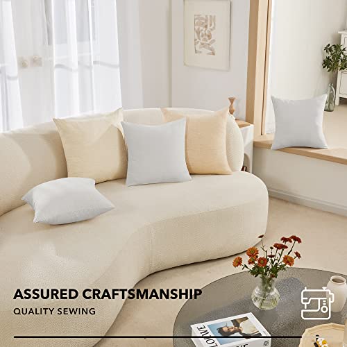 Deconovo 4 Pcs Pillow Covers 18X18, No Insert - Faux Linen Sublimation Cushion Covers White Blank Pillow Covers, Throw Pillow Cases For Sofa, 18X18 Inch Natural White, Set Of 4, Case Only #TOP1