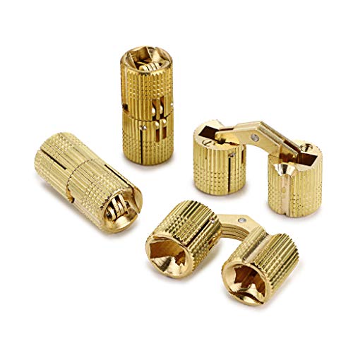 Ownmy 14Mm Hidden Brass Barrel Hinges 4Pcs, Concealed Box Hinges Invisible Furniture Hinges 180 Degree Opening Angle Cabinet Hinges For Diy Jewelry Box Hand Craft #TOP2
