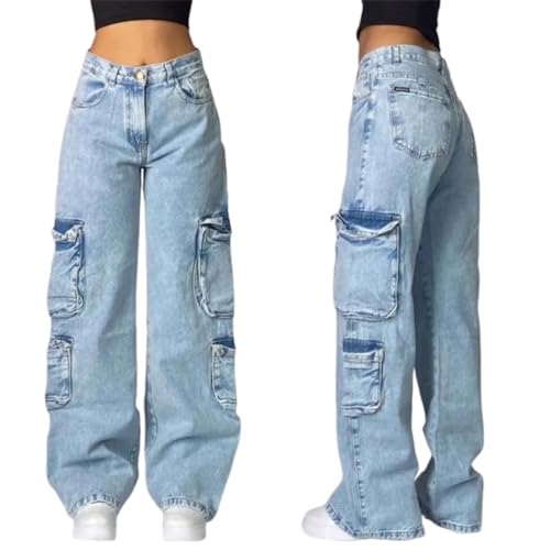 Jean Baggy Femme Y2K Harajuku Vintage Denim Pantalon Droit