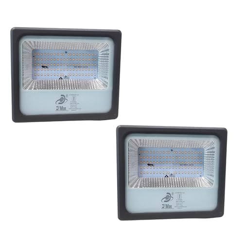 Image of D'Mak 100 Watt LED Flood Light Grey Body Down Chock Waterproof IP65 for Outdoor Purposes (2, Warm White)