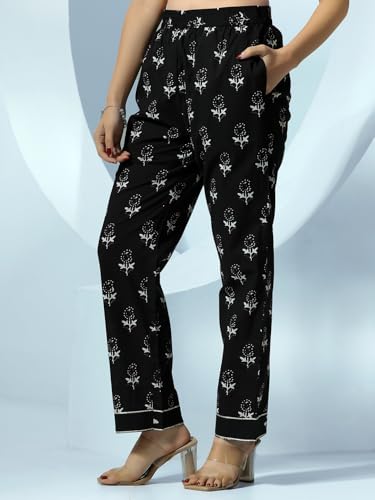 Image of Libas Womens Printed Cotton A-Line Kurta With Salwar